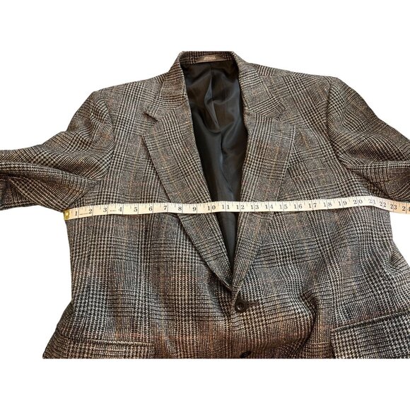 Haggar Clothing Co Size 44 Brown Plaid Blazer/Jacket 35e - Picture 3 of 16